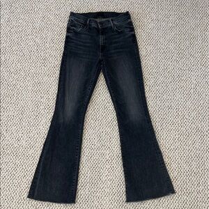 MOTHER Black The Weekender Fray Jeans